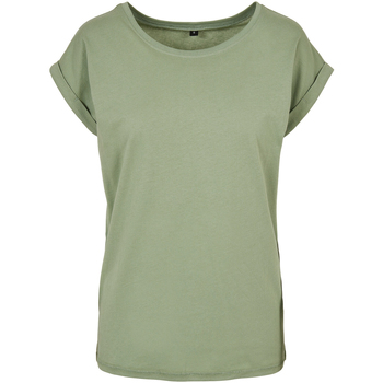 Textiel Dames T-shirts met lange mouwen Build Your Brand BY021 Groen