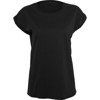 Textiel Dames T-shirts met lange mouwen Build Your Brand BY138 Zwart