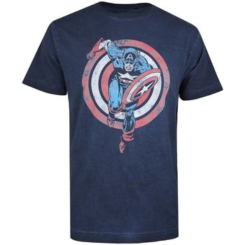 Textiel Heren T-shirts met lange mouwen Captain America  Blauw