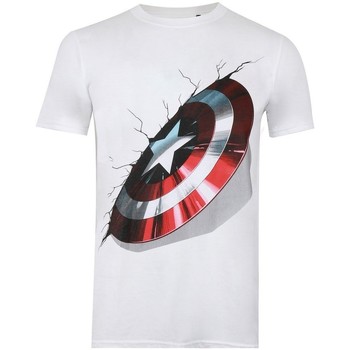 Textiel Heren T-shirts met lange mouwen Captain America  Wit