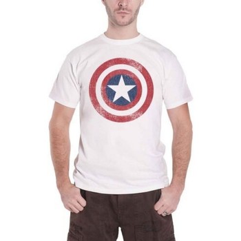 Textiel Heren T-shirts met lange mouwen Captain America  Wit