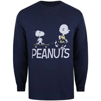 Textiel Heren T-shirts met lange mouwen Peanuts  Blauw