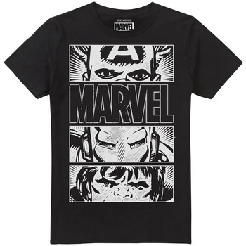 Textiel Heren T-shirts met lange mouwen Marvel  Zwart