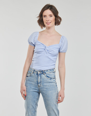 Guess SS LAZIZE KNOT TOP Wit / Blauw
