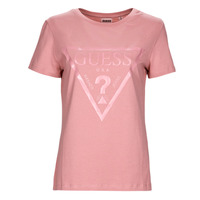 Textiel Dames T-shirts korte mouwen Guess ADELE Roze