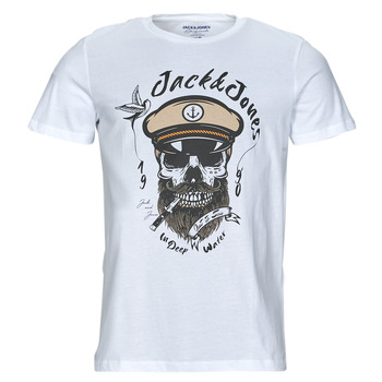 Textiel Heren T-shirts korte mouwen Jack & Jones JORROXBURY TEE SS CREW NECK Wit