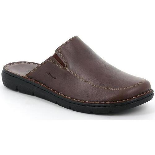 Schoenen Heren Leren slippers Grunland DSG-CI2517 Bruin
