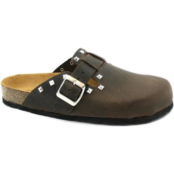 Schoenen Dames Leren slippers Giada GIA-CCC-E198-CA Bruin