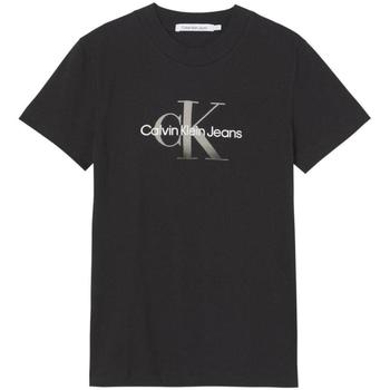 Textiel Dames T-shirts korte mouwen Calvin Klein Jeans  Zwart