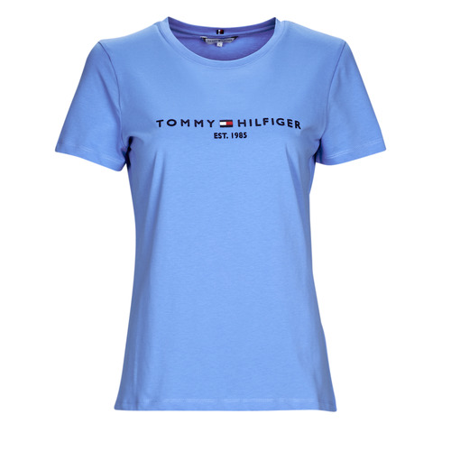 Textiel Dames T-shirts korte mouwen Tommy Hilfiger REGULAR HILFIGER C-NK TEE SS Blauw