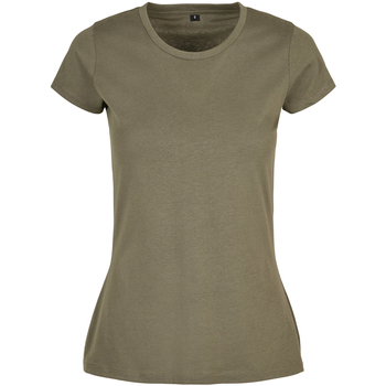 Textiel Dames T-shirts met lange mouwen Build Your Brand BB012 Groen