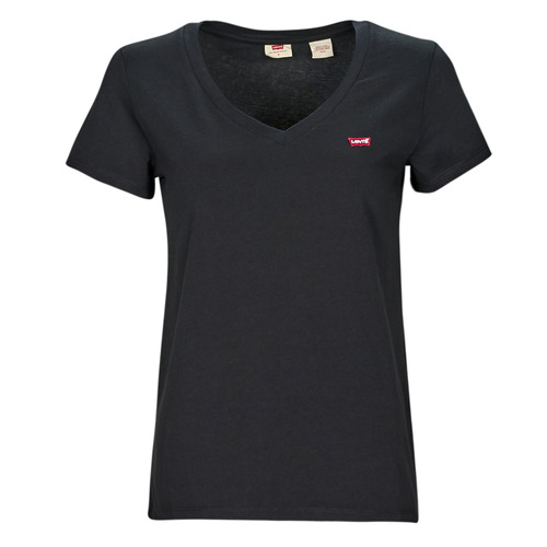 Textiel Dames T-shirts korte mouwen Levi's PERFECT VNECK Zwart