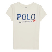 Textiel Meisjes T-shirts korte mouwen Polo Ralph Lauren SS POLO TEE-KNIT SHIRTS-T-SHIRT Wit