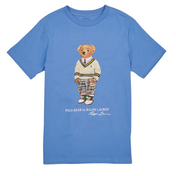 Textiel Meisjes T-shirts korte mouwen Polo Ralph Lauren SS CN-KNIT SHIRTS Blauw