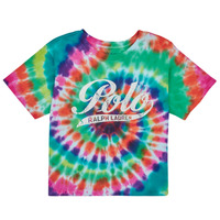 Textiel Meisjes T-shirts korte mouwen Polo Ralph Lauren CROP TEE-KNIT SHIRTS-T-SHIRT Multicolour