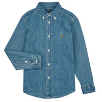 Textiel Jongens Overhemden lange mouwen Polo Ralph Lauren LS BD-TOPS-SHIRT Blauw