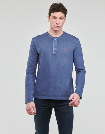 Textiel Heren T-shirts met lange mouwen Polo Ralph Lauren HENLEY Blauw