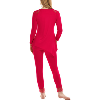 Lisca Pyjama indoor outfit broek top lange mouwen Flamenco Rood