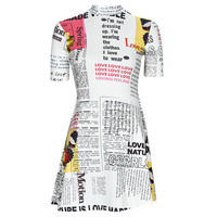 Textiel Dames Korte jurken Desigual VEST_NEWSPAPER Wit / Multicolour