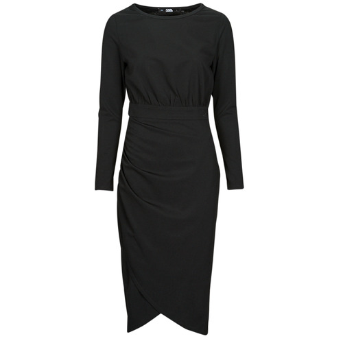 Textiel Dames Korte jurken Karl Lagerfeld LONG SLEEVE JERSEY DRESS Zwart