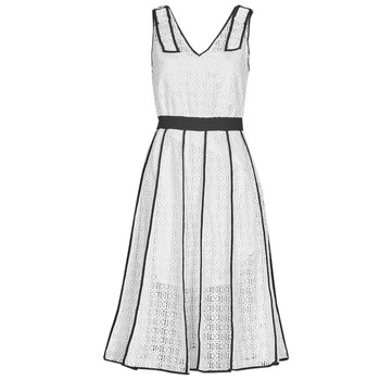 Textiel Dames Korte jurken Karl Lagerfeld KL EMBROIDERED LACE DRESS Wit / Zwart