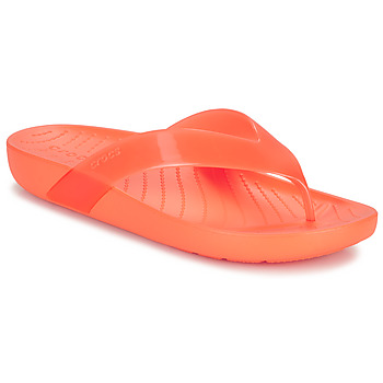 Schoenen Dames Teenslippers Crocs Crocs Splash Glossy Flip Oranje