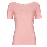 Textiel Dames T-shirts korte mouwen Esprit tee Roze