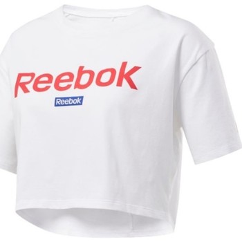 Textiel Dames T-shirts & Polo’s Reebok Sport Linear Logo Crop Tee Wit