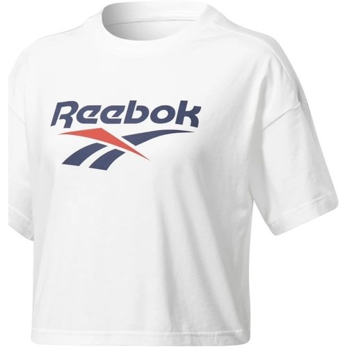Textiel Dames T-shirts & Polo’s Reebok Sport Cl V Crop Tee Wit