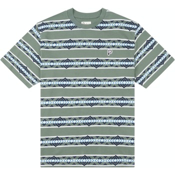 Textiel Heren T-shirts korte mouwen Penfield T-shirt à rayures géométriques  Laurel Wreath Groen