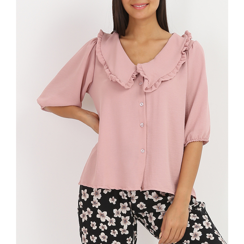 Textiel Dames Overhemden La Modeuse 21657_P48245 Roze