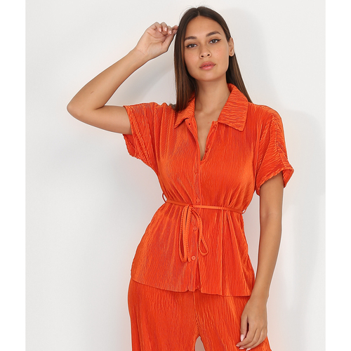 Textiel Dames Overhemden La Modeuse 63241_P143761 Oranje