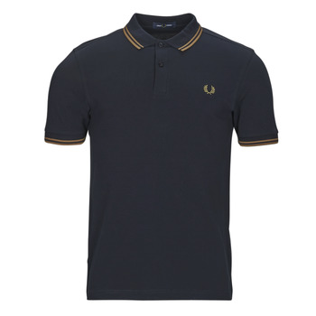 Textiel Heren Polo's korte mouwen Fred Perry TWIN TIPPED FRED PERRY SHIRT Marine / Camel