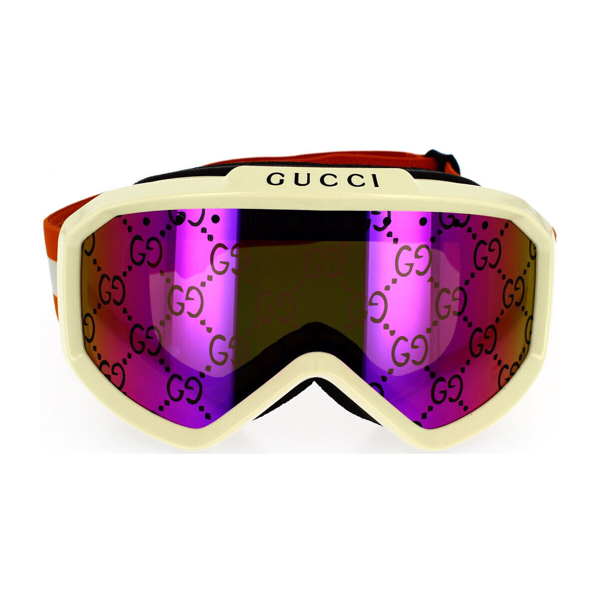 Horloges & Sieraden Zonnebrillen Gucci Occhiali da Sole  Maschera da Sci e Snowboard GG1210S 002 Oranje