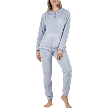 Textiel Dames Pyjama's / nachthemden Admas Pyjama loungewear broek jas met rits Soft Home Blauw