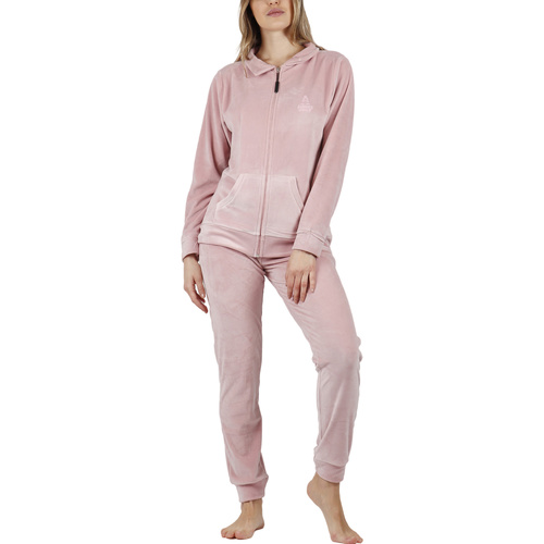 Textiel Dames Pyjama's / nachthemden Admas Pyjama loungewear broek jas met rits Soft Home Roze
