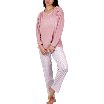 Textiel Dames Pyjama's / nachthemden Admas Pyjama broek top lange mouwen Comfort Home Roze