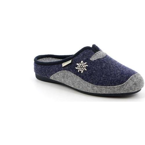 Schoenen Dames Leren slippers Grunland DSG-CI1672 Blauw