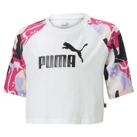 Textiel Meisjes T-shirts korte mouwen Puma G ESS+ ART RAGLAN TEE Wit
