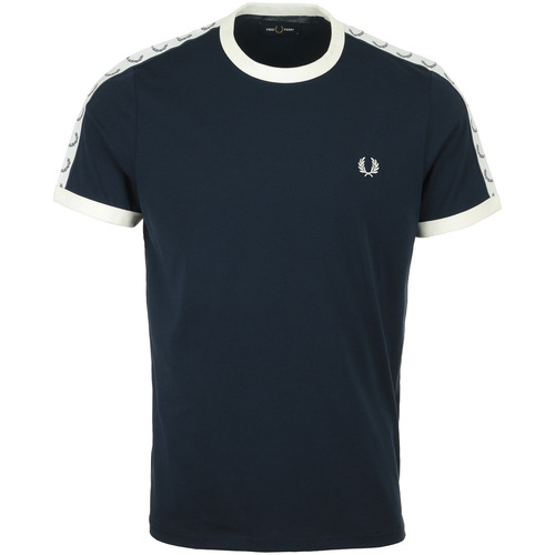 Textiel Heren T-shirts korte mouwen Fred Perry Taped Ringer Blauw
