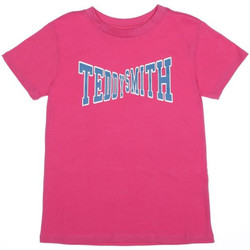 Textiel Meisjes T-shirts korte mouwen Teddy Smith  Roze