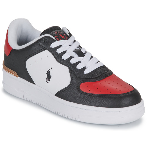 Schoenen Lage sneakers Polo Ralph Lauren MASTERS CRT-SNEAKERS-LOW TOP LACE Zwart / Wit / Rood
