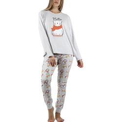 Textiel Dames Pyjama's / nachthemden Admas Pyjama broek en top Hello Winter Grijs