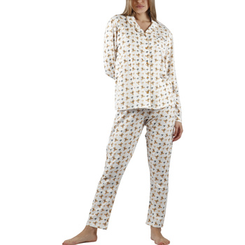 Textiel Dames Pyjama's / nachthemden Admas Pyjama broek en shirt Teddy Wit