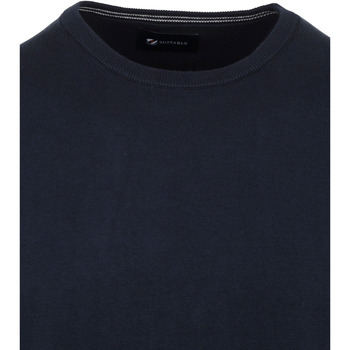 Suitable Oini Pullover O-Hals Navy Blauw