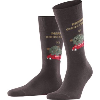Ondergoed Heren Socks Burlington Sokken Merry X-Mas Bruin Multicolour