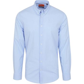 Textiel Heren Overhemden lange mouwen Suitable Overhemd Vichy Ruit Lichtblauw Blauw