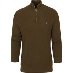 Textiel Heren Sweaters / Sweatshirts Gant Halfzip Wol Donkergroen Groen