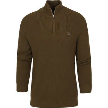 Textiel Heren Sweaters / Sweatshirts Gant Halfzip Wol Donkergroen Groen