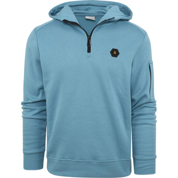 Textiel Heren Sweaters / Sweatshirts No Excess Half Zip Hoodie Blauw Blauw